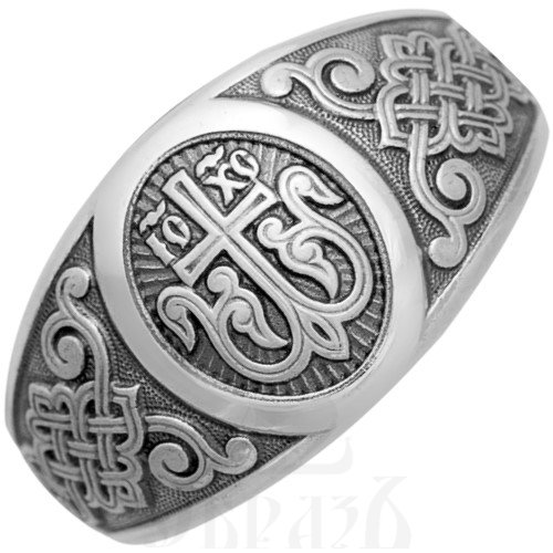 кольцо «процветший крест» серебро 925 пробы (арт. 108.040-ч)