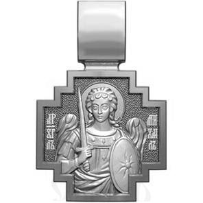 нательная икона св. равноапостольный константин великий император, серебро 925 проба с платинированием (арт. 06.076р)